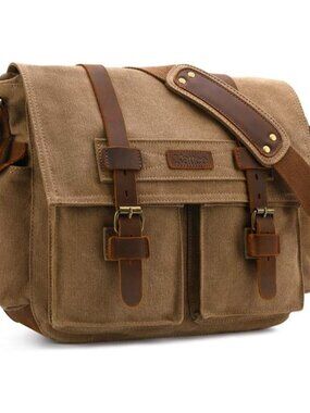 Vintage Leather Canvas DSLR SLR Camera Bags for Men